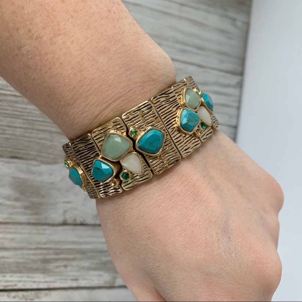 Lia Sophia Gold Tone Faux Gemstone Bracelet - Picture 3 of 5